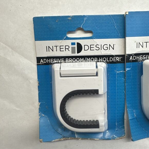 LoT of twoInterDesign 11801 Adhesive Stick On Broom/Mop Holder, 2-1/2" x 3-1/4", - Picture 2 of 5